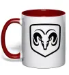 Чашка с цветной ручкой Dodge logo Красный фото