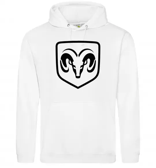 Мужская толстовка (худи) Dodge logo Белый фото