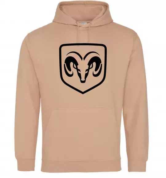 Мужская толстовка (худи) Dodge logo Песочный фото