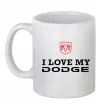 Чашка керамическая I love my Dodge Белый фото