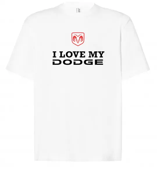 Футболка Оверсайз I love my Dodge Белый фото