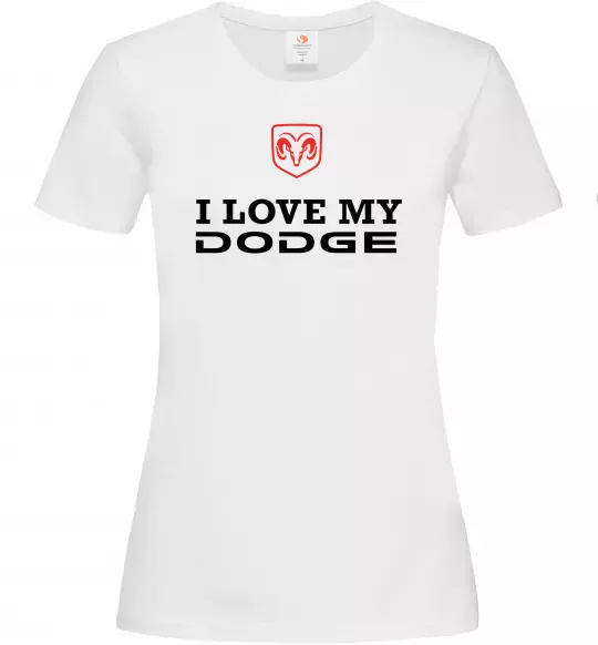 Женская футболка I love my Dodge Белый фото
