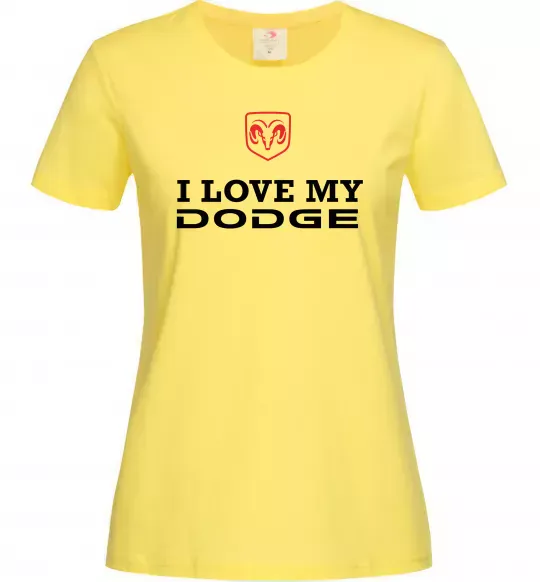 Женская футболка I love my Dodge Лимонный фото