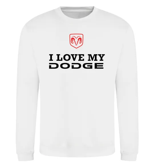 Світшот I love my Dodge Білий фото
