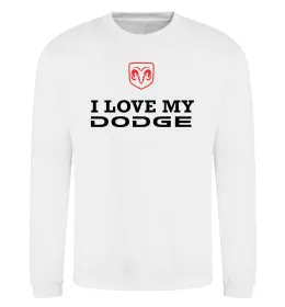 Світшот I love my Dodge Білий фото