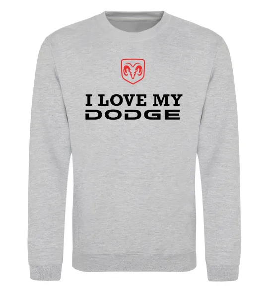 Світшот I love my Dodge Сірий меланж фото