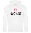 Мужская толстовка (худи) I love my Dodge Белый фото