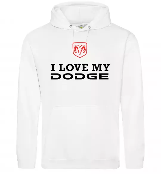 Женская толстовка (худи) I love my Dodge Белый фото