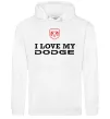 Женская толстовка (худи) I love my Dodge Белый фото