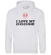 Женская толстовка (худи) I love my Dodge Серый меланж фото