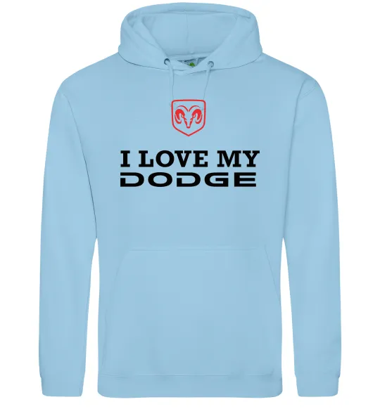 Женская толстовка (худи) I love my Dodge Голубой фото