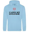 Женская толстовка (худи) I love my Dodge Голубой фото