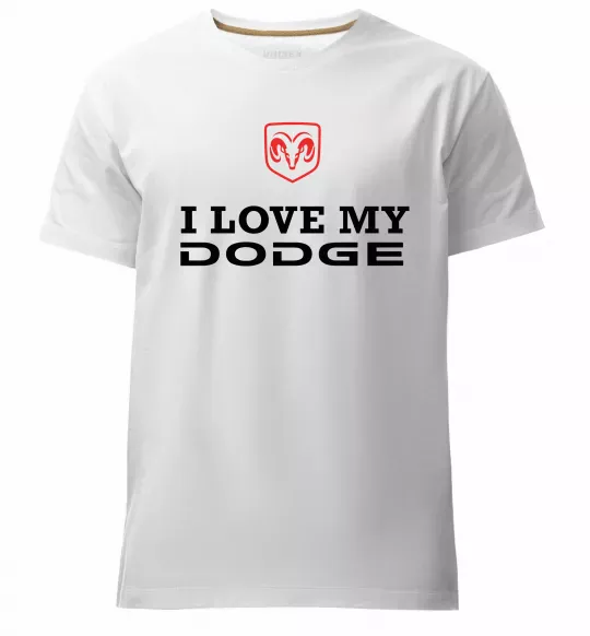 Чоловіча преміум футболка I love my Dodge Білий фото