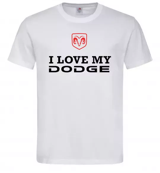 Мужская футболка I love my Dodge Белый фото