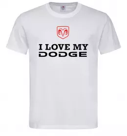 Мужская футболка I love my Dodge Белый фото