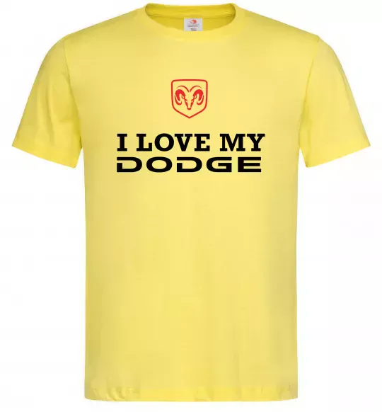 Мужская футболка I love my Dodge Лимонный фото