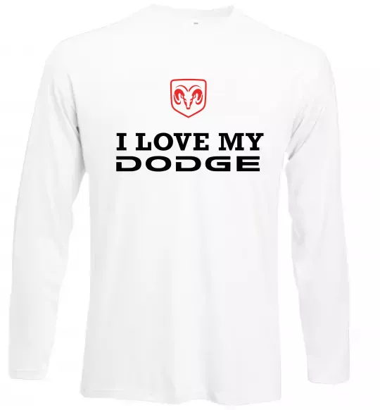 Лонгслив I love my Dodge Белый фото