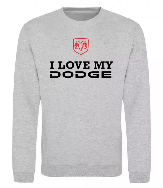 Свитшот I love my Dodge Серый меланж фото