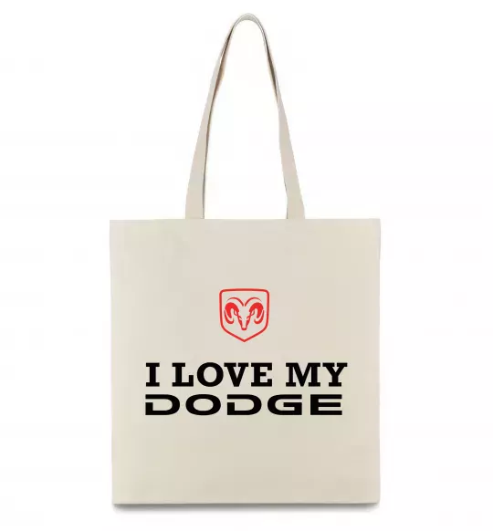 Эко-сумка I love my Dodge Бежевый фото