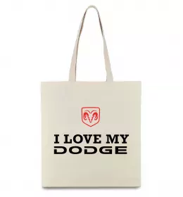Эко-сумка I love my Dodge Бежевый фото