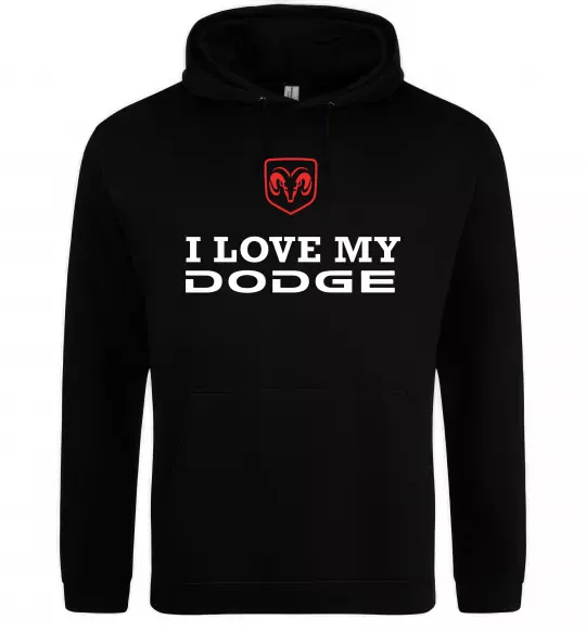 Женская толстовка (худи) I love my Dodge Черный фото