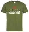 Мужская футболка I love my Dodge Оливковый Мужская футболка I love my Dodge Оливковый фото