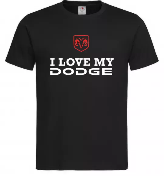 Мужская футболка I love my Dodge Черный фото
