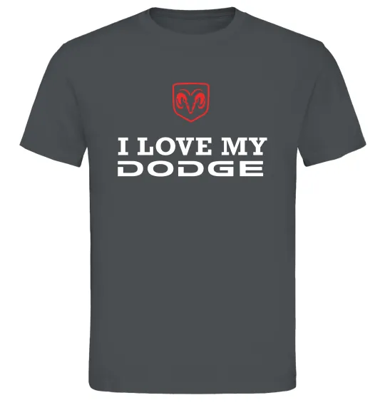 Мужская футболка I love my Dodge Графит фото