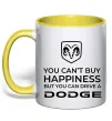 Чашка з кольоровою ручкою You can drive Dodge Лимонний фото