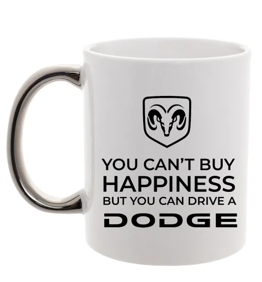 Чашка з кольоровою ручкою You can drive Dodge Срібло фото