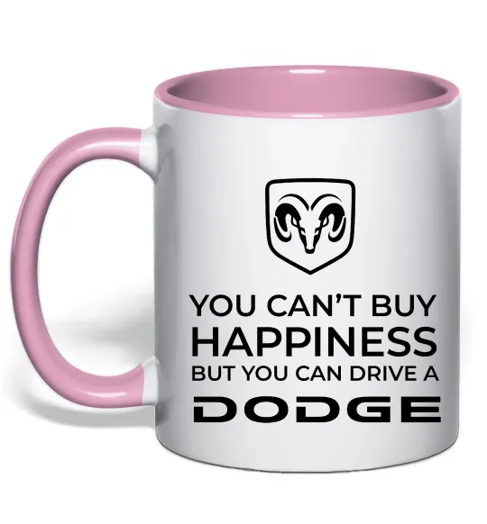 Чашка з кольоровою ручкою You can drive Dodge Ніжно рожевий фото