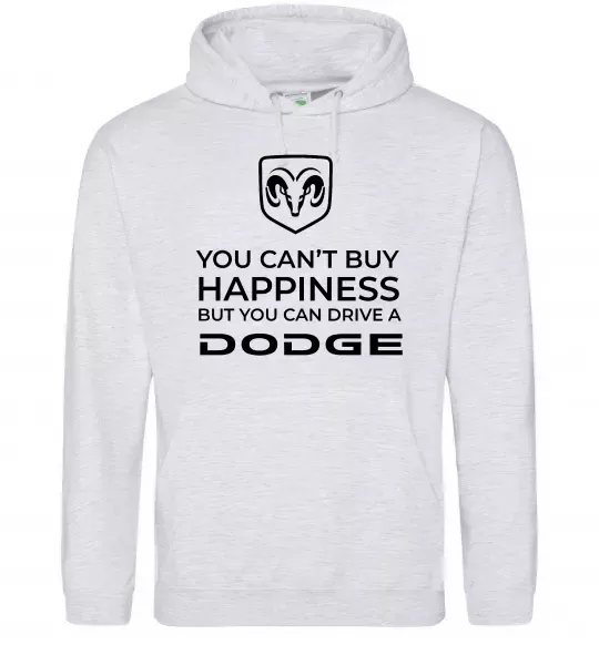 Мужская толстовка (худи) You can drive Dodge Серый меланж фото