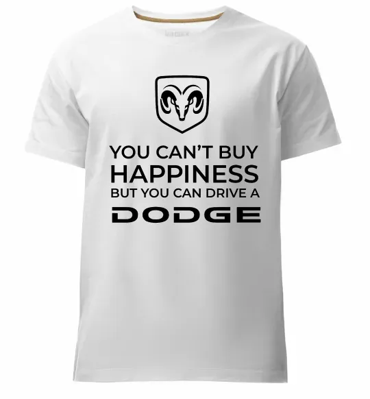 Мужская премиум футболка You can drive Dodge Белый фото