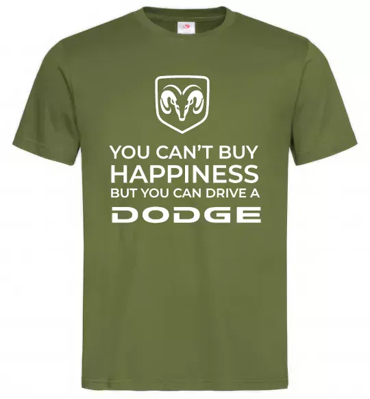 Мужская футболка You can drive Dodge Оливковый фото