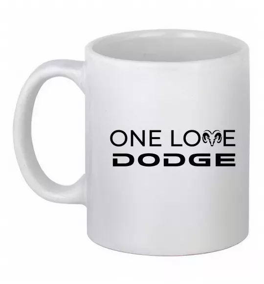 Чашка керамическая One love Dodge Белый фото