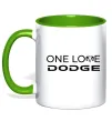 Чашка с цветной ручкой One love Dodge Лаймовый фото