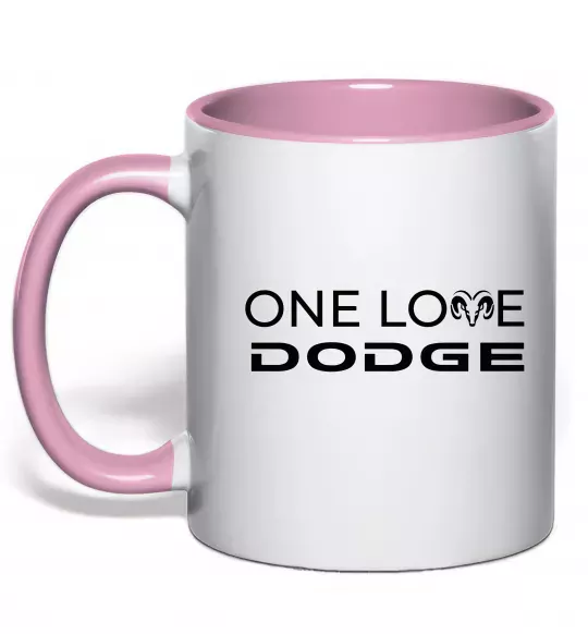 Чашка з кольоровою ручкою One love Dodge Ніжно рожевий фото