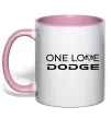 Чашка з кольоровою ручкою One love Dodge Ніжно рожевий фото