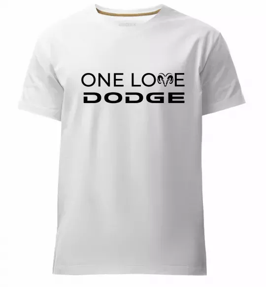 Чоловіча преміум футболка One love Dodge Білий фото
