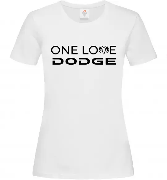 Женская футболка One love Dodge Белый фото
