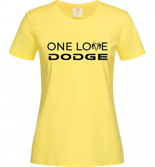 Женская футболка One love Dodge Лимонный фото
