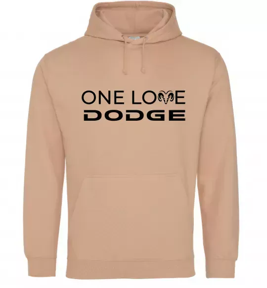 Мужская толстовка (худи) One love Dodge Песочный фото