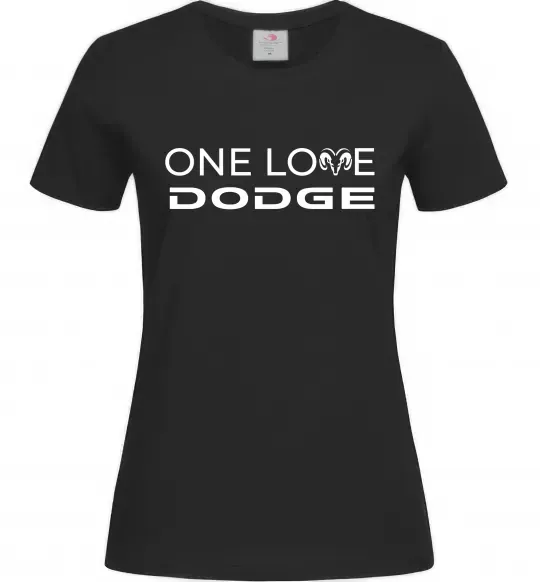 Женская футболка One love Dodge Черный фото