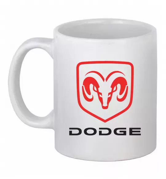 Чашка керамічна Dodge напис з лого Білий фото