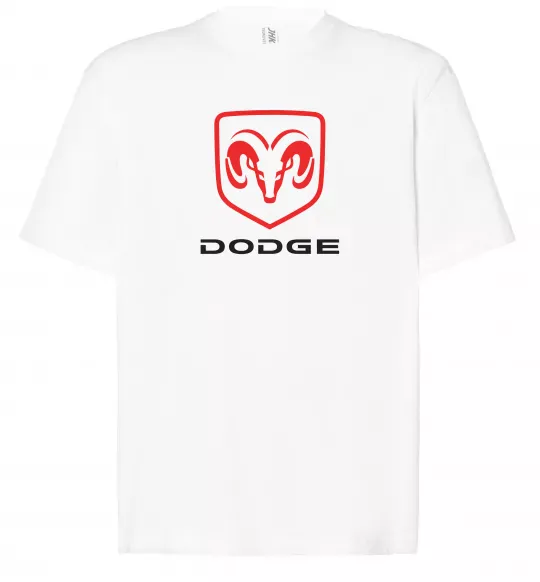 Футболка Оверсайз Dodge напис з лого Белый фото