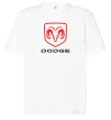 Футболка Оверсайз Dodge напис з лого Белый фото