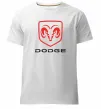 Мужская премиум футболка Dodge напис з лого Белый фото