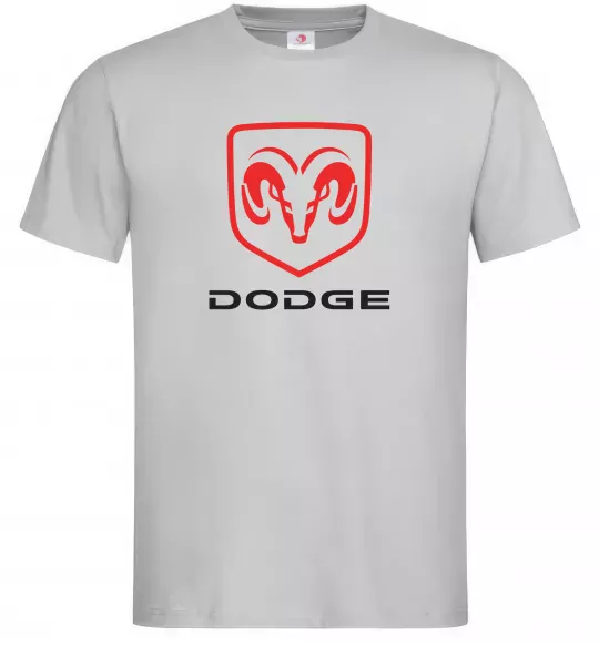 Мужская футболка Dodge напис з лого Серый фото