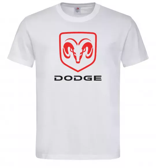 Мужская футболка Dodge напис з лого Белый фото