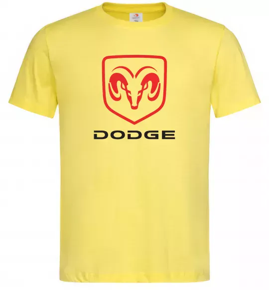 Мужская футболка Dodge напис з лого Лимонный фото